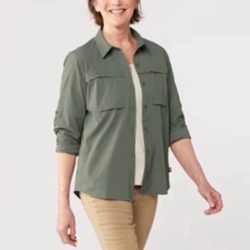 REI Sahara Long-Sleeve Button Down Shirt - Women's Medium
